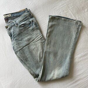 VINTAGE Fall 2009 Super Low Rise Flare Hollister Light Wash Denim JEans